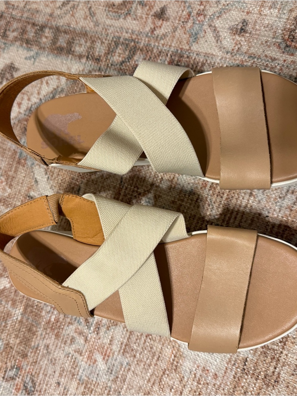Sorel Tan and Cream Platform Wedge Sandal - Picture 2 of 5